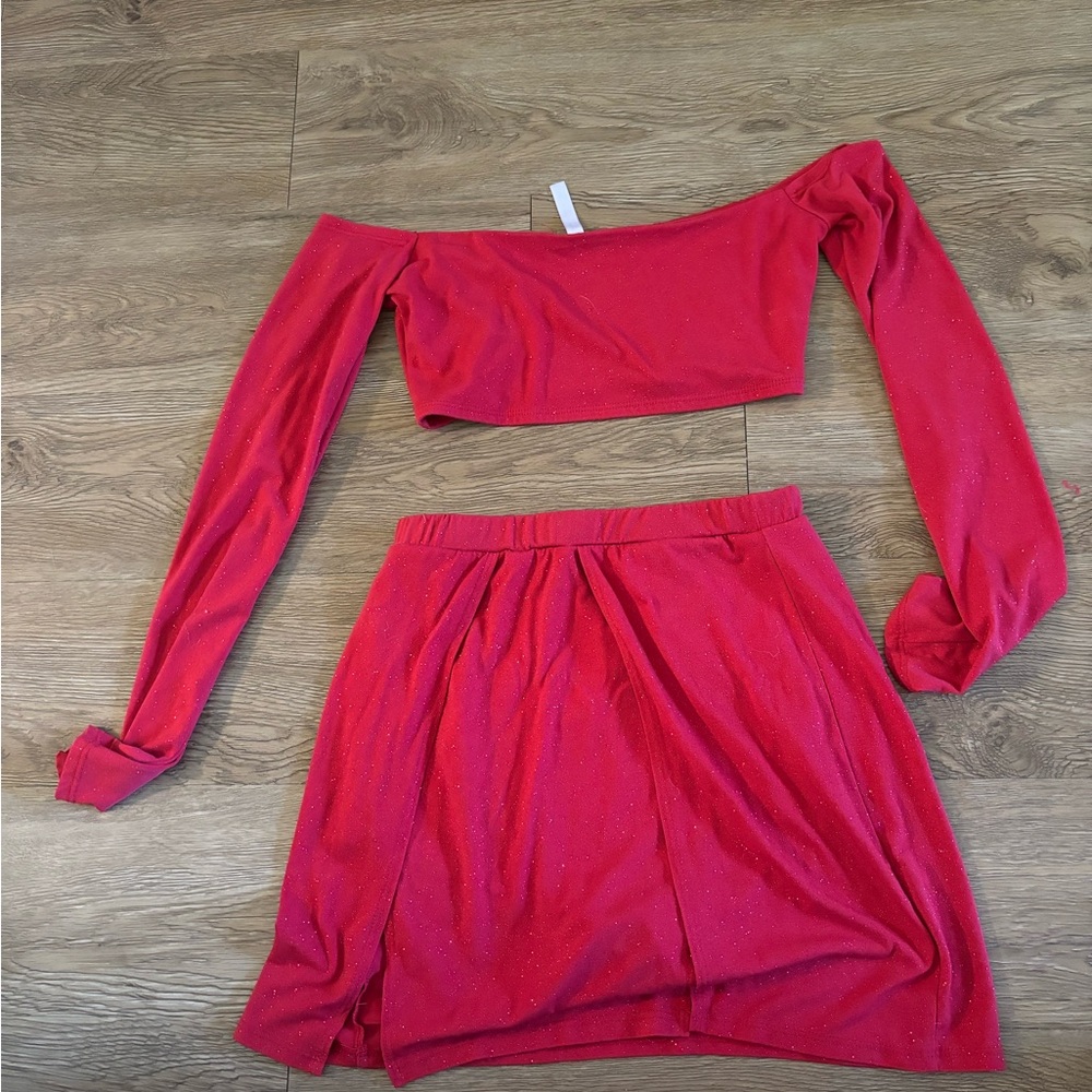 Red Sparkly Two Piece Set From Lucy In The Sky - image 1